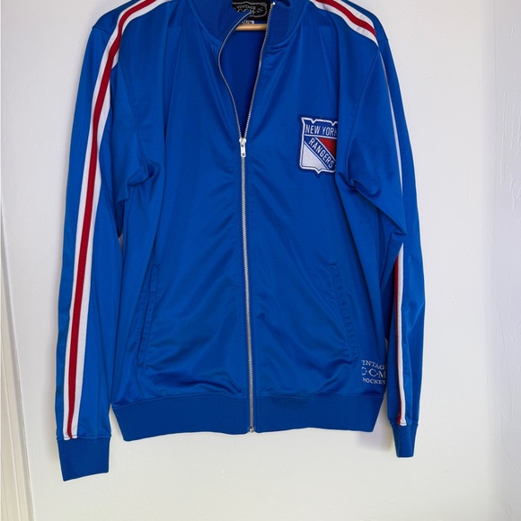 Vintage Y2k New York Rangers Blue Track Jacket M